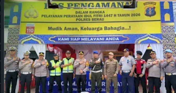 Kapolres Berau Tinjau Pos Pengamanan Bagikan Sembako dan Tekankan Kesiapsiagaan Personel